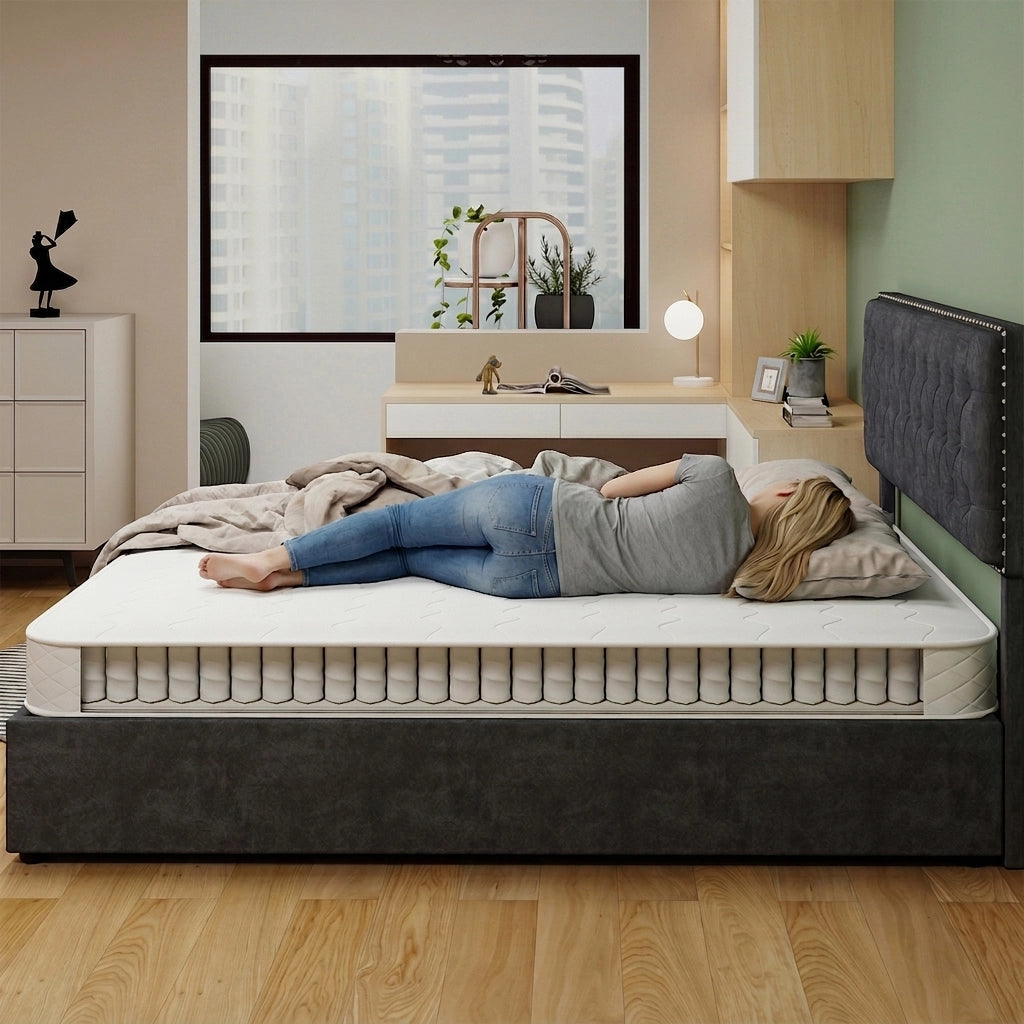Materasso a Molle Insacchettate 160x200 cm Spessore 23 cm con Schiuma Memory e Rivestimento Traspirante 3D