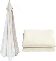 Parasol per giardino sostitutivo (2,7 m) - copertura sostitutiva per 8 braccia, canovaccio sostitutivo per parasole, per terrazza/giardino/piscina/parasole a sospensione - bianco sbrecciato