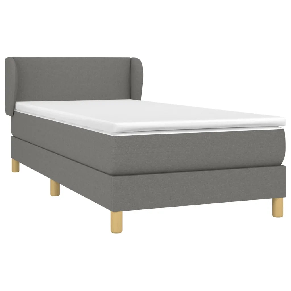 Giroletto a Molle con Materasso Grigio Scuro 90x200 cm Tessuto 3126614