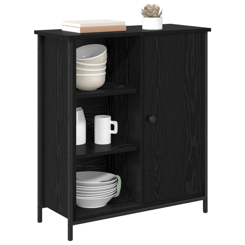 Credenza Rovere Nero 70 x 30 x 80 cm Legno multistrato 882811