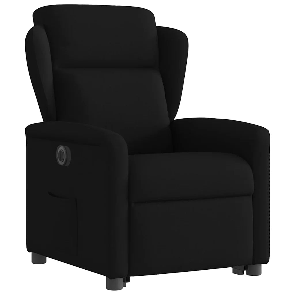 Poltrona Alzapersona Reclinabile Elettrica Nera in Tessuto 3303156