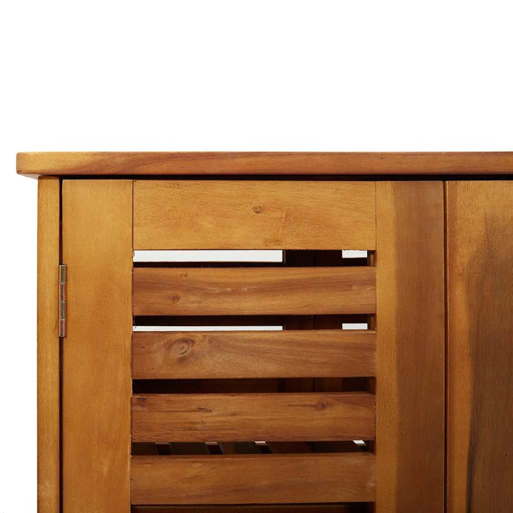 Mobiletto da giardino rettangolare moderno 75 x 35 x 70 cm con ripiani regolabili aspetto naturale in legno di acacia 02_0058504