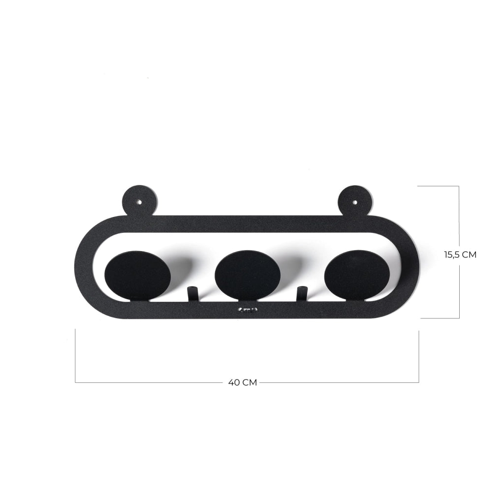 appendiabiti di design frog Nero in Ferro 40x15,5h cm