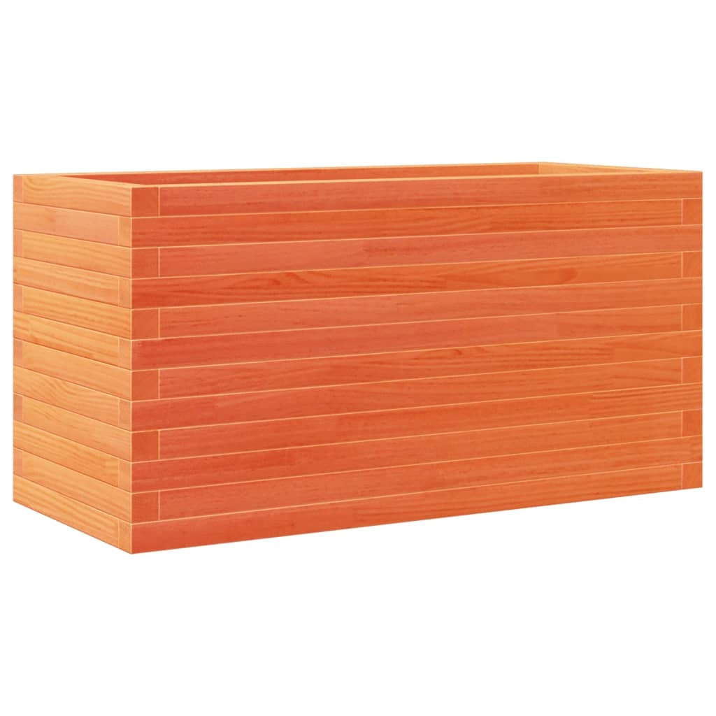 Fioriera rialzata per piante fiori terrazza giardino finitura a cera 90 x 40 x 46 cm legno di pino massiccio marrone 02_0038510