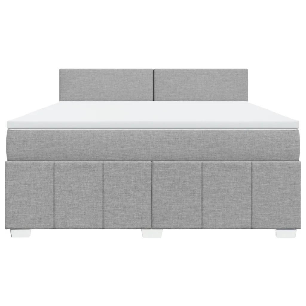 Giroletto a Molle con Materasso Grigio Chiaro180x200 cm Tessuto