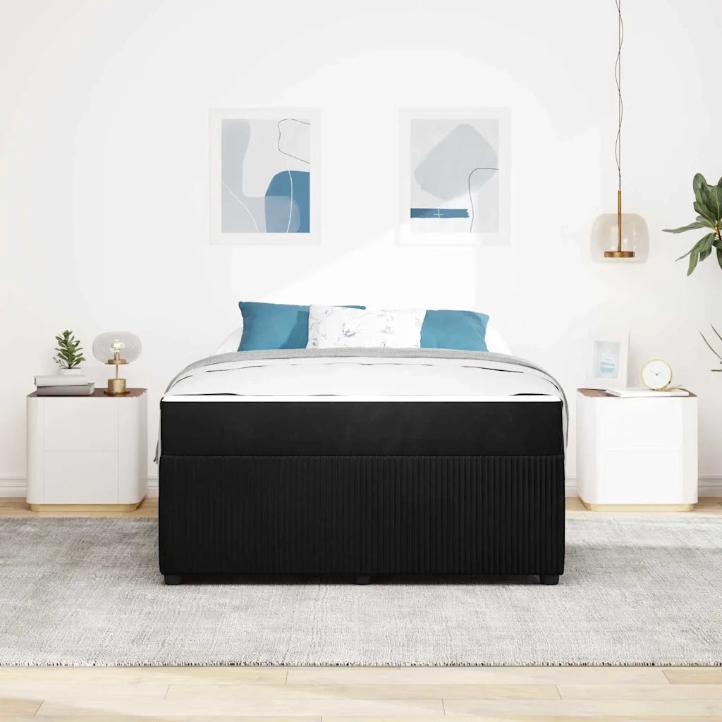 vidaXL Struttura letto con materasso Nero 140 x 200 cm Velluto
