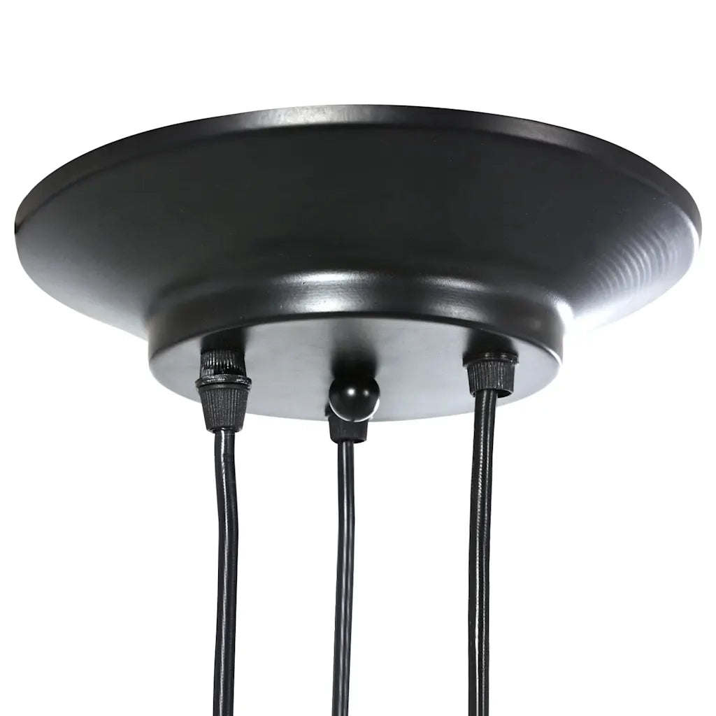 Lampada a Sospensione con 3 Portalampada E27 in Metallo Nero CFW6806044