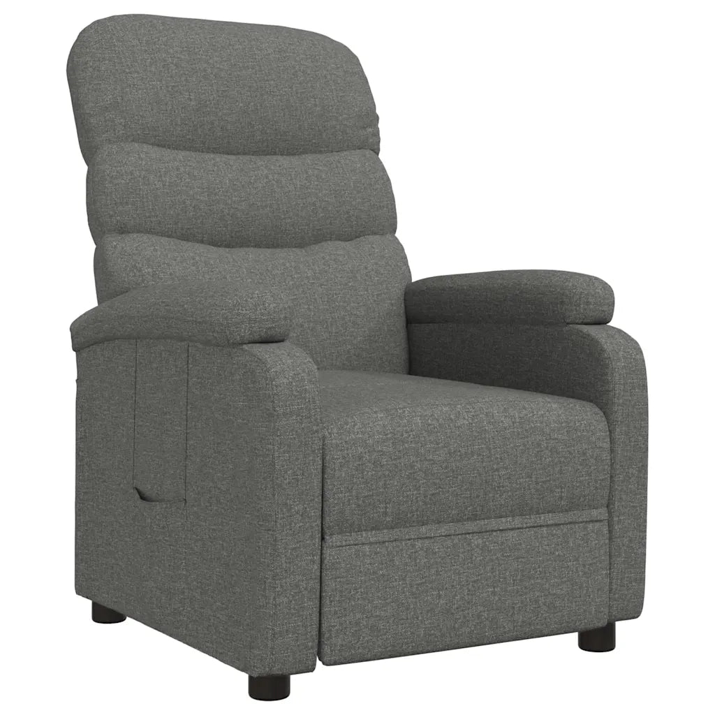 vidaXL Poltrona Reclinabile in Tessuto Grigio Scuro