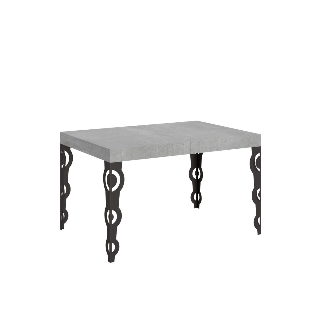 Tavolo allungabile 120/380x90 cm Karamay cemento gambe antracite
