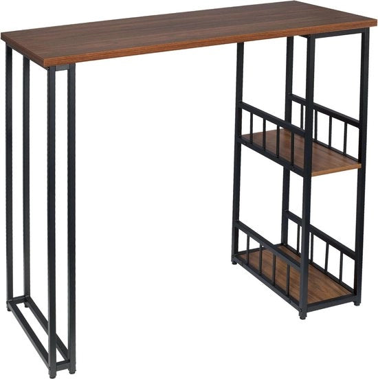 Pannello per Barba Rettilineo con Spazio di Deposito - Pannello per Barba per Interno e Esterno - Metallo e Legno - Nero/Scuro Rovere, 120 x 50 x 105
