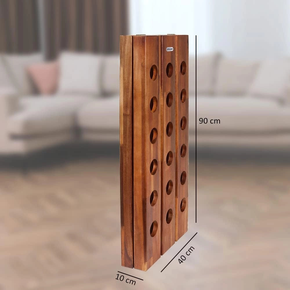 Portavini 36 Bottiglie in Legno di Acacia 87x 55x 39 cm Cantina Cucina Soggiorno Portabottiglie Botte Scaffale Rustico