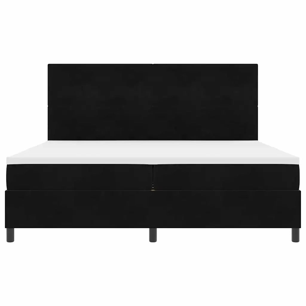 Letto a Sorgente LED con materasso Nero 200 x 200 cm Velluto 3343336