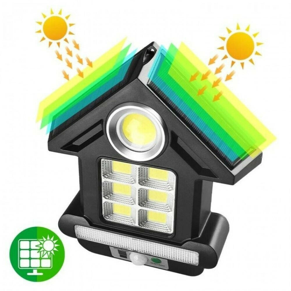 Trade Shop - Faro Solare Con Pannello Faretto Sensore Movimento 81led Cob Telecomando Cl-s180 -
