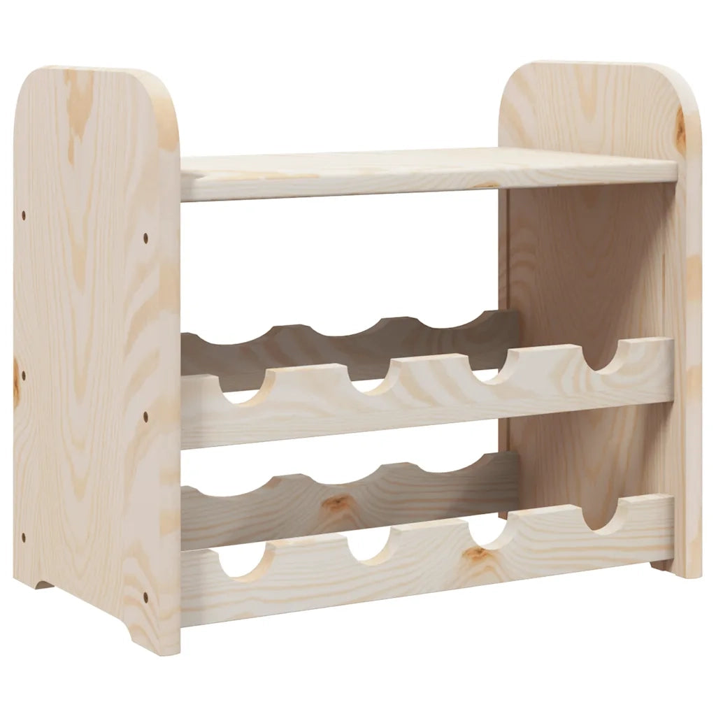 Portavini con Pannello Superiore 43x25x37cm Legno Massello Pino 4007556
