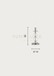 LUMETTO VIVALDI 1 LUCE FUME' CROMO ATTACCO E14 D.14CM