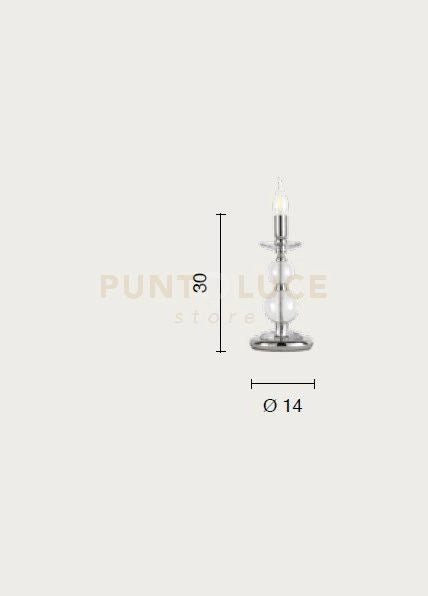LUMETTO VIVALDI 1 LUCE FUME' CROMO ATTACCO E14 D.14CM