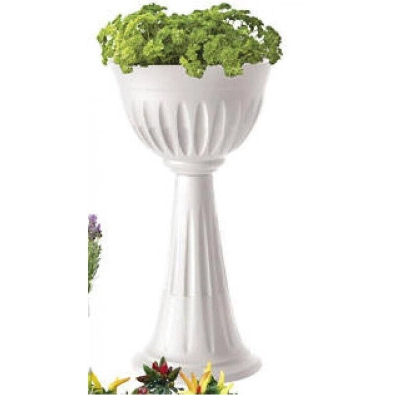 COLONNA ALBA ARREDO GIARDINO RESINA COLORE BIANCO D43X74,5