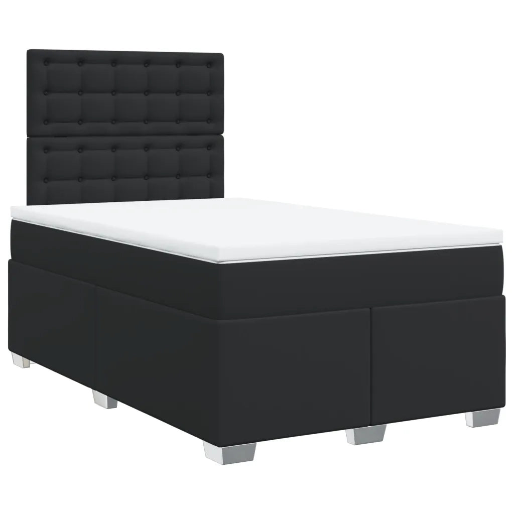 Giroletto a Molle con Materasso Nero 120x200 cm in Similpelle