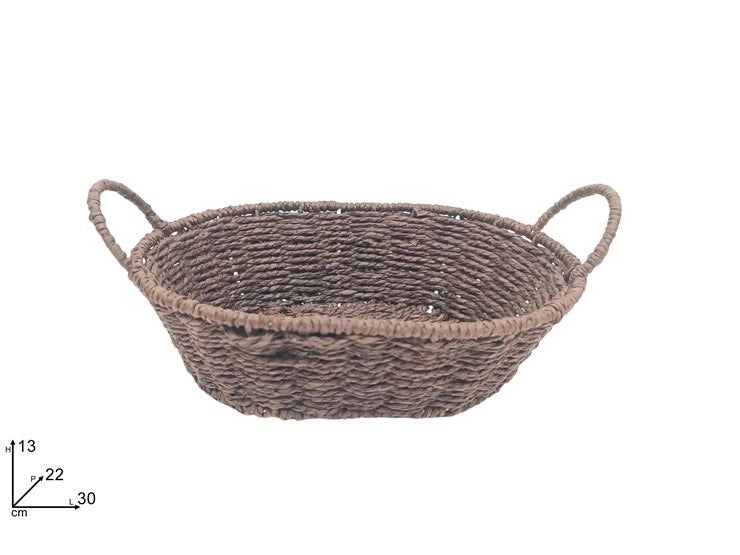 Cesta Ovale Regalo Festività Natale Pasqua Marrone 30 x 22 cm