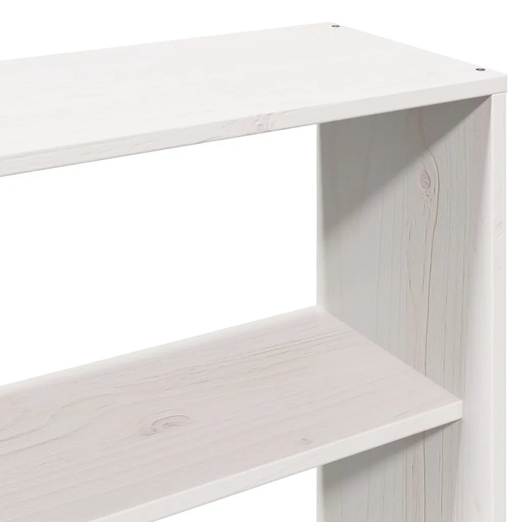 Testiera con Ripiani Bianca 180 cm in Legno Massello di Pino 855652
