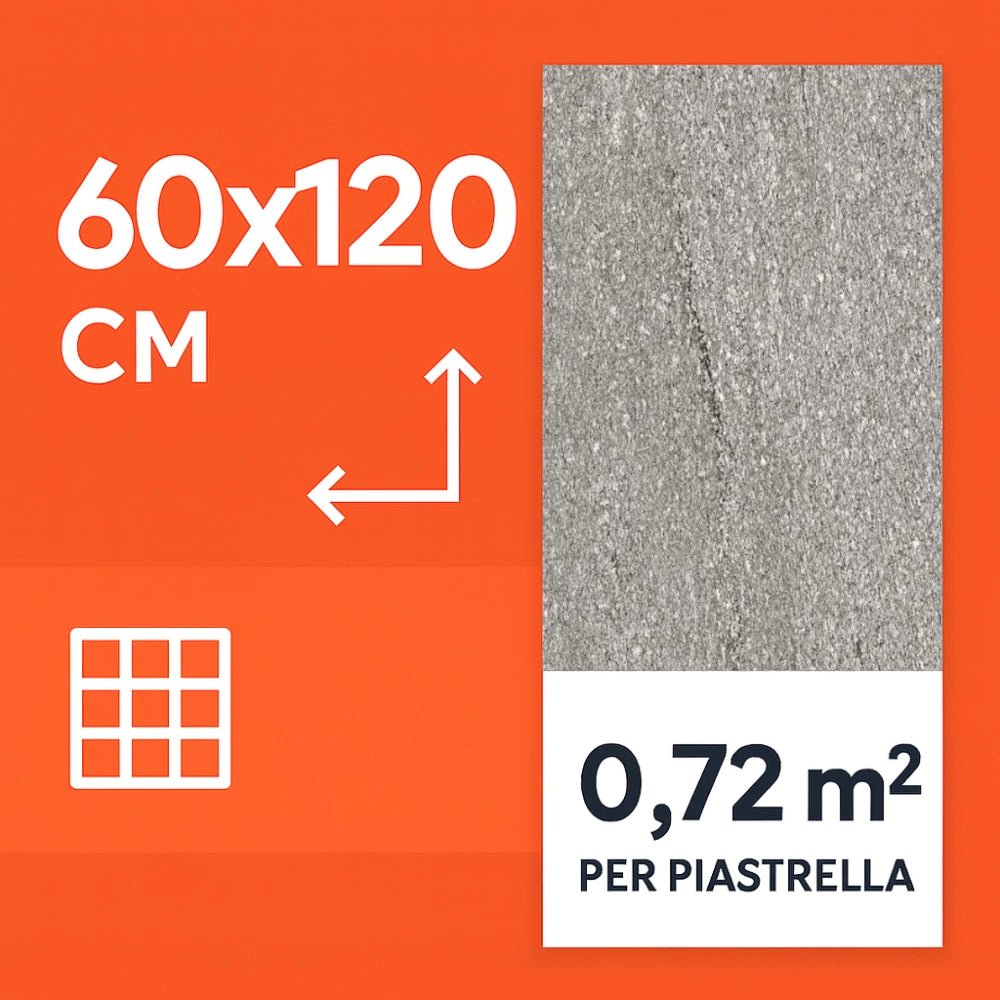 Piastrella gres porcellanato rettificata london grey s.agostino 60x120 cm *** misura 5,76 m2, confezione 1