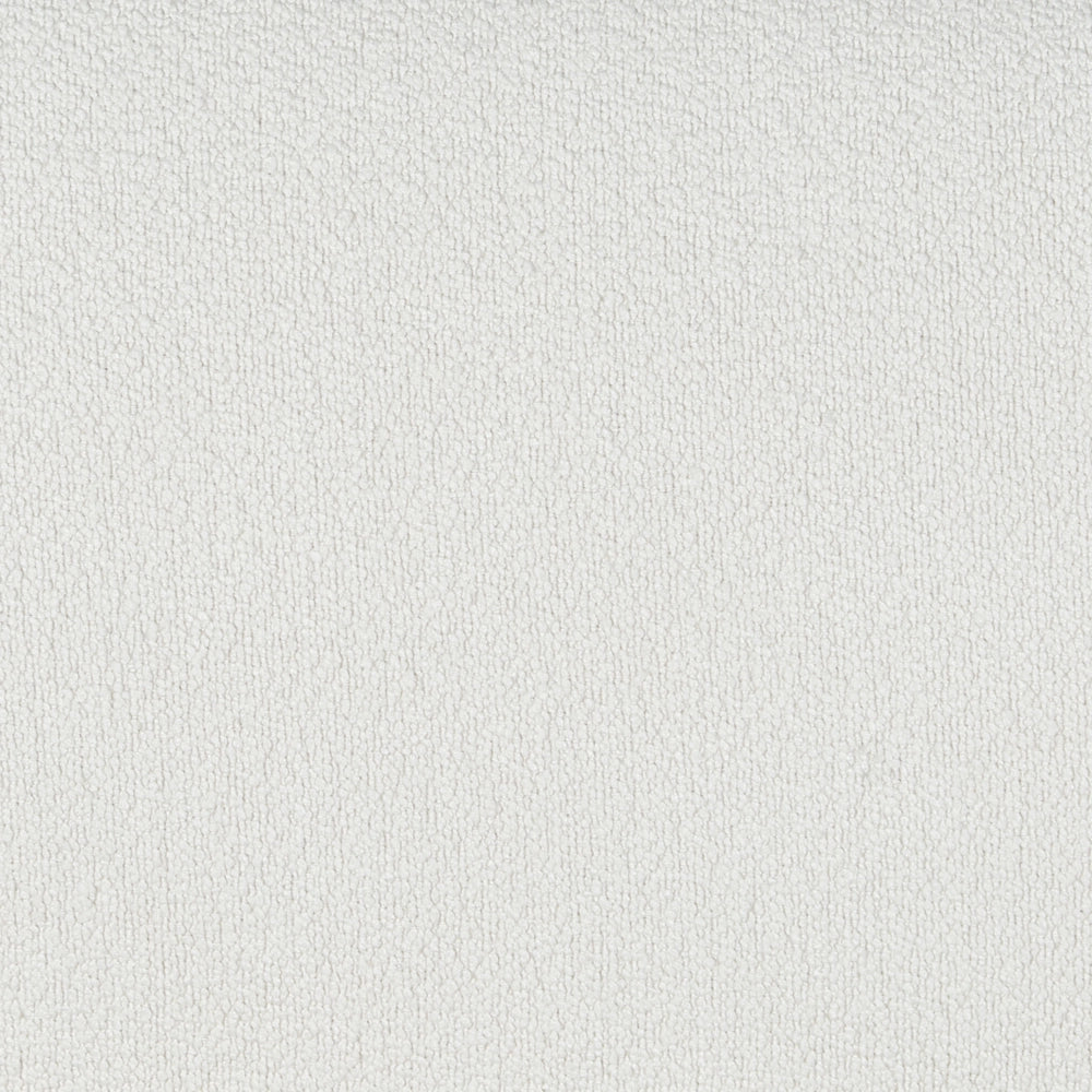 Pouf bianco rettangolare con gambe in in legno di gomma verniciato marrone stile minimalista