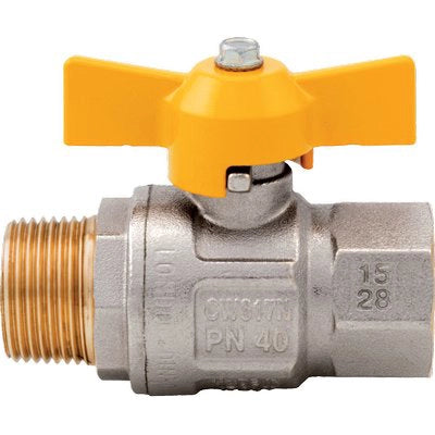 VALVOLA SFERA GAS + FARFALLA MF 069 ITAP - OTTONE NICHELATO 1/2MF- 2 pezzi