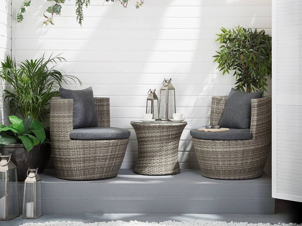 Fodere per cuscini da esterno per giardino Set grigio resistente all'acqua minimalista