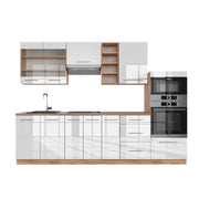 Vicco Cucina componibile Bianco lucido/oro power oak 280 cm senza piano di lavoro