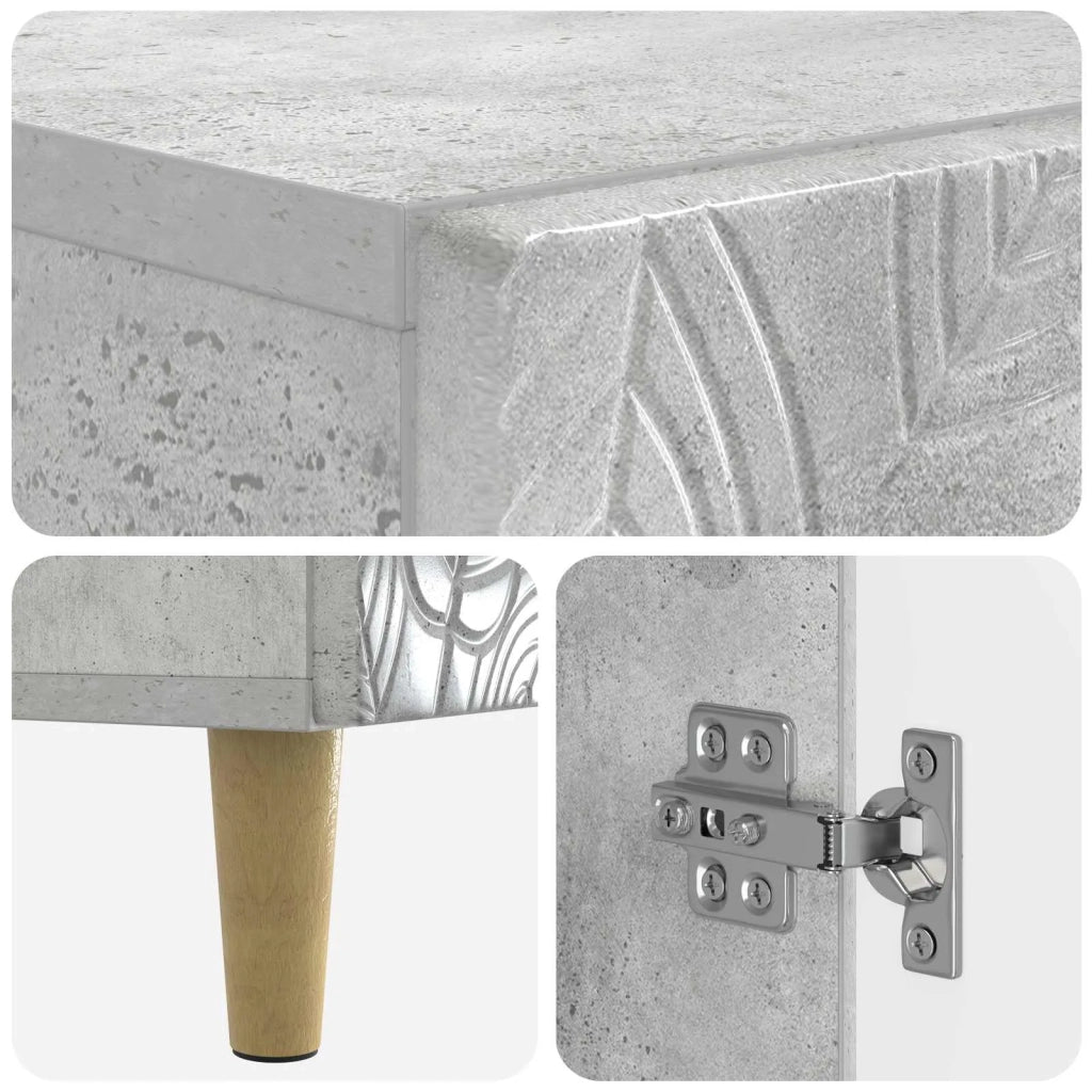 Armadio da Bagno con Ripiano Aperto DELFT Grigio Cemento 897038