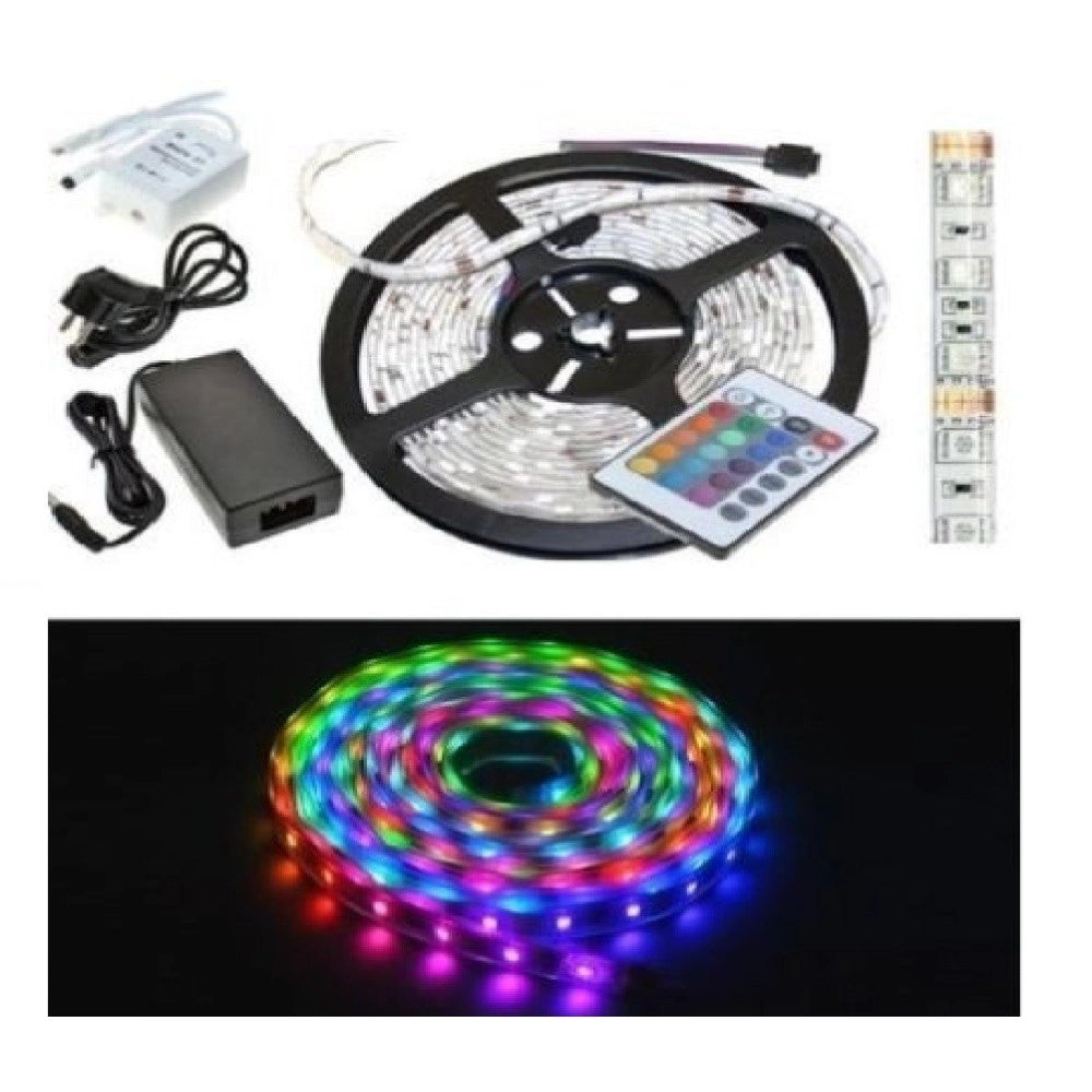 Trade Shop - Strip Smd Bobina Striscia Led 5050 Flessibile 5mt Adesiva Interno Esterno Ip65 -