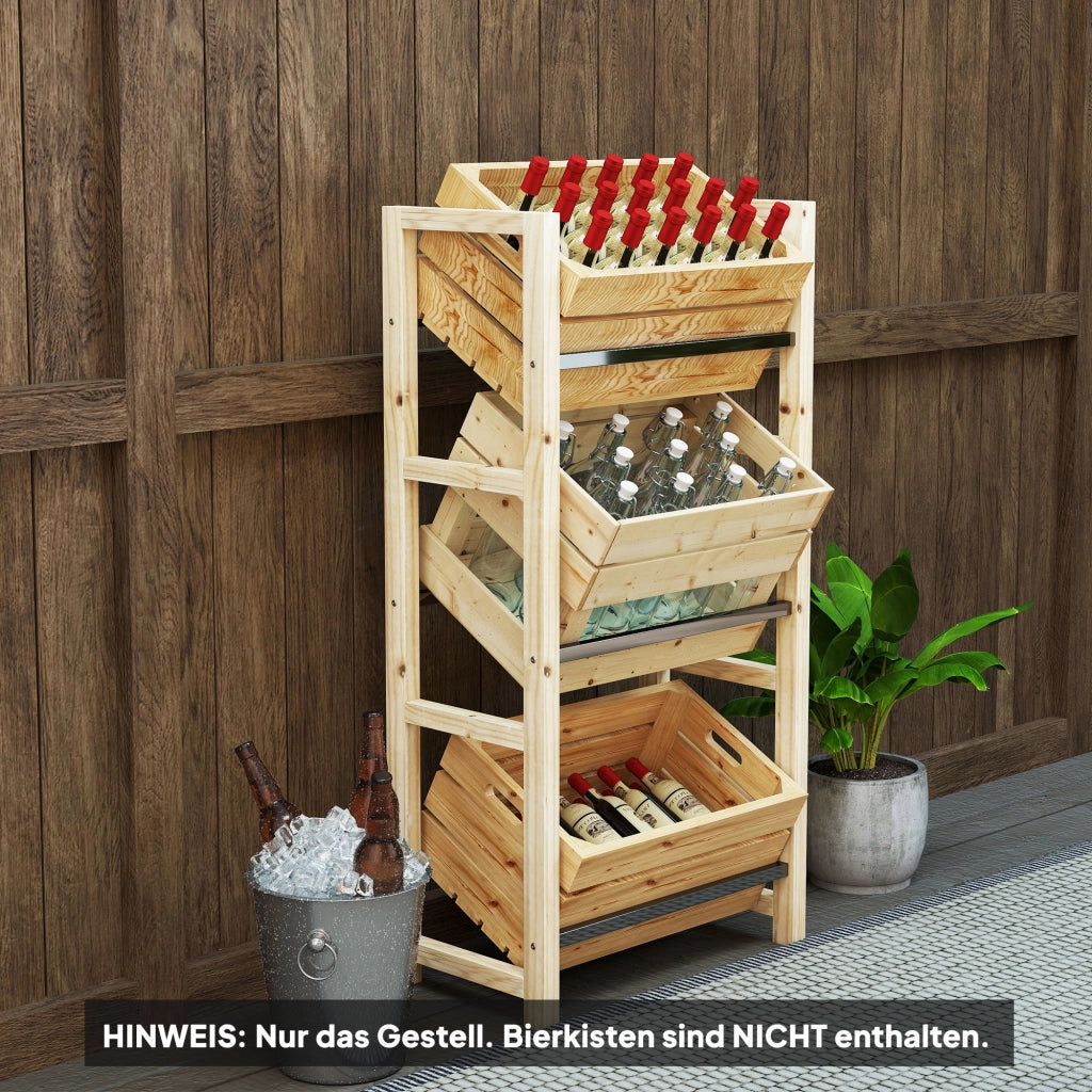 Libreria per Casse di Bevande ¨C zephmum ¨C 56x32x112 cm Legno Naturale