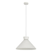 Lampada a Sospensione BEA Rossini Group 40cm - Vetro Bianco Satinato Plissettato, Attacco E27, Struttura Bianca IP20, Classe I - Illuminazione