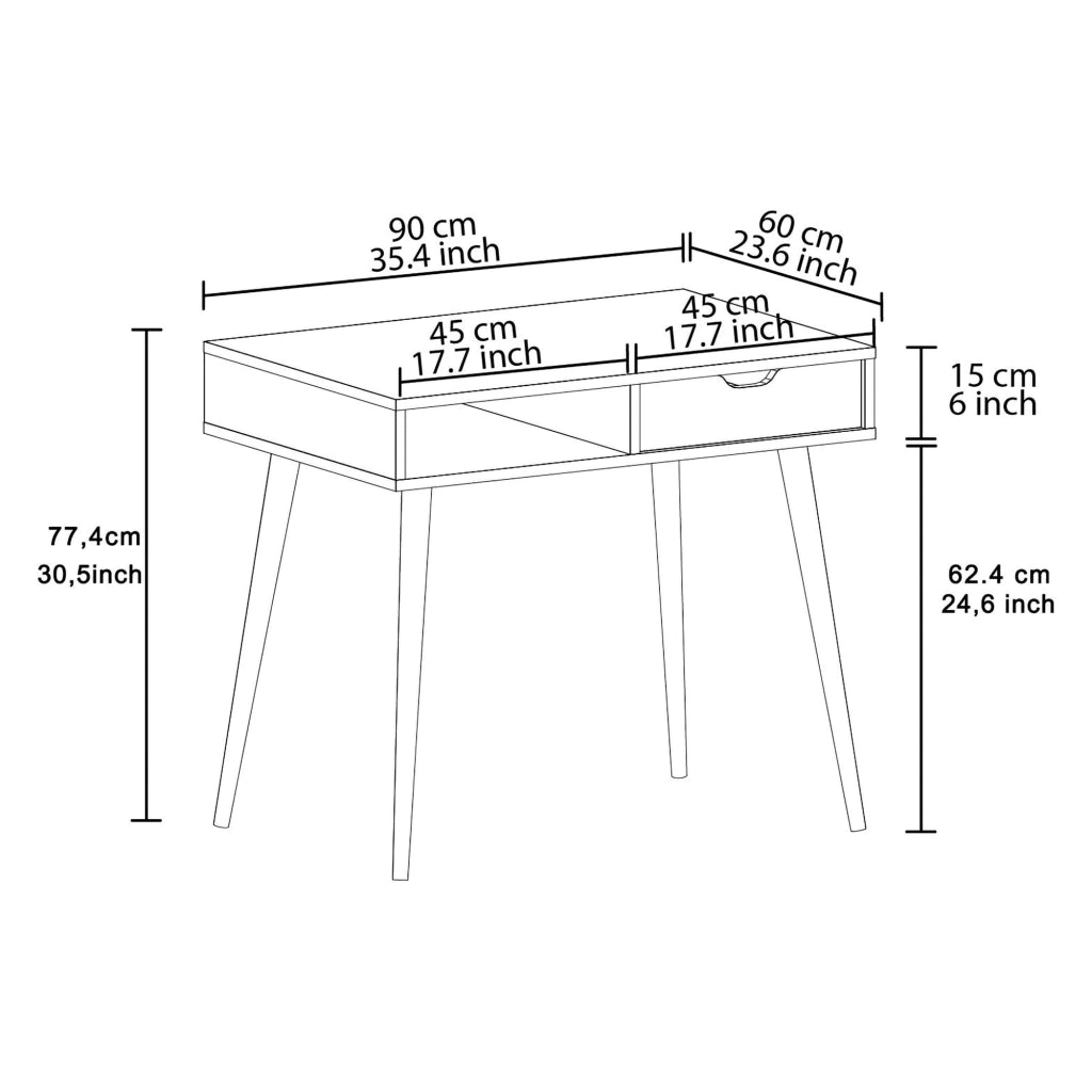 Santerno, Consolle un Vano, 90x60x80h cm Marrone Noce