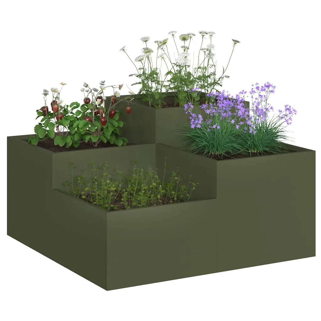 Vaso da giardino Oliver verde 80 x 80 x 48 cm Acciaio 865844
