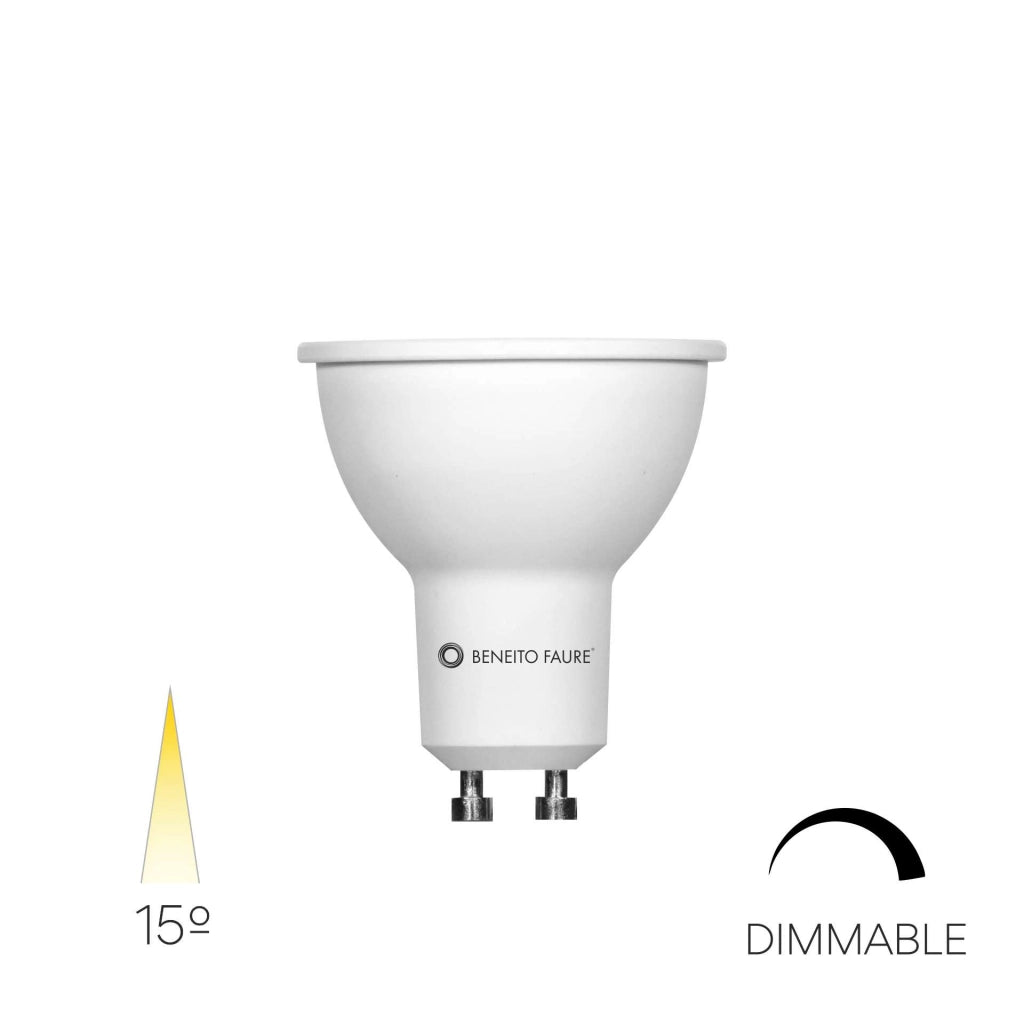 Lampadina LED Dicroica Narrow Dimmable GU10 7W 3000K Fascio Stretto 15 Gradi TRIAC Dimmerabile Bianco Retrofit per Illuminazione d'Accento Interni