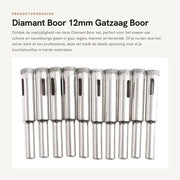 Set di attrezzi a sega diamantata 12mm con gola per vetro e piastrelle - acciaio di carbonio - sega diamantata a gola centrale per marmo e ceramica