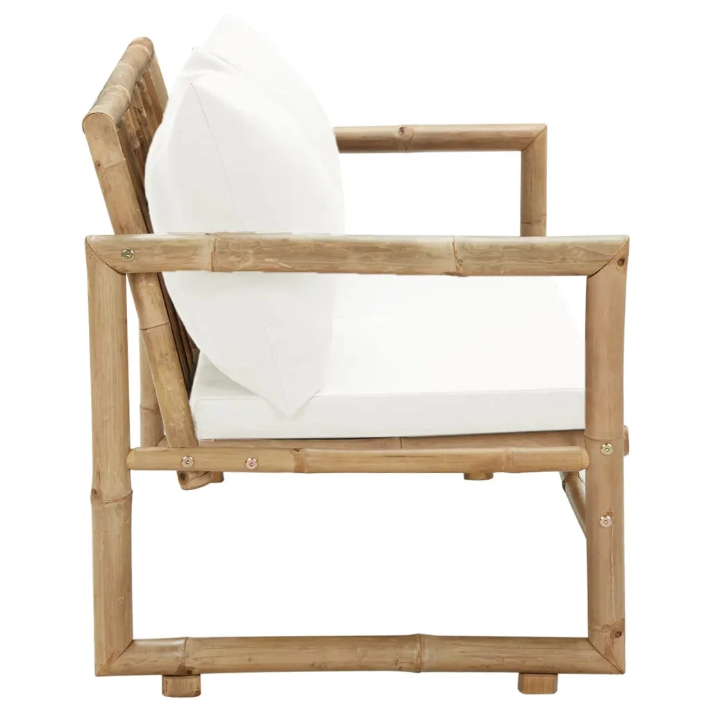 Divano da Giardino a 2 Posti-Sofa da giardino con Cuscini in Bamb¨´