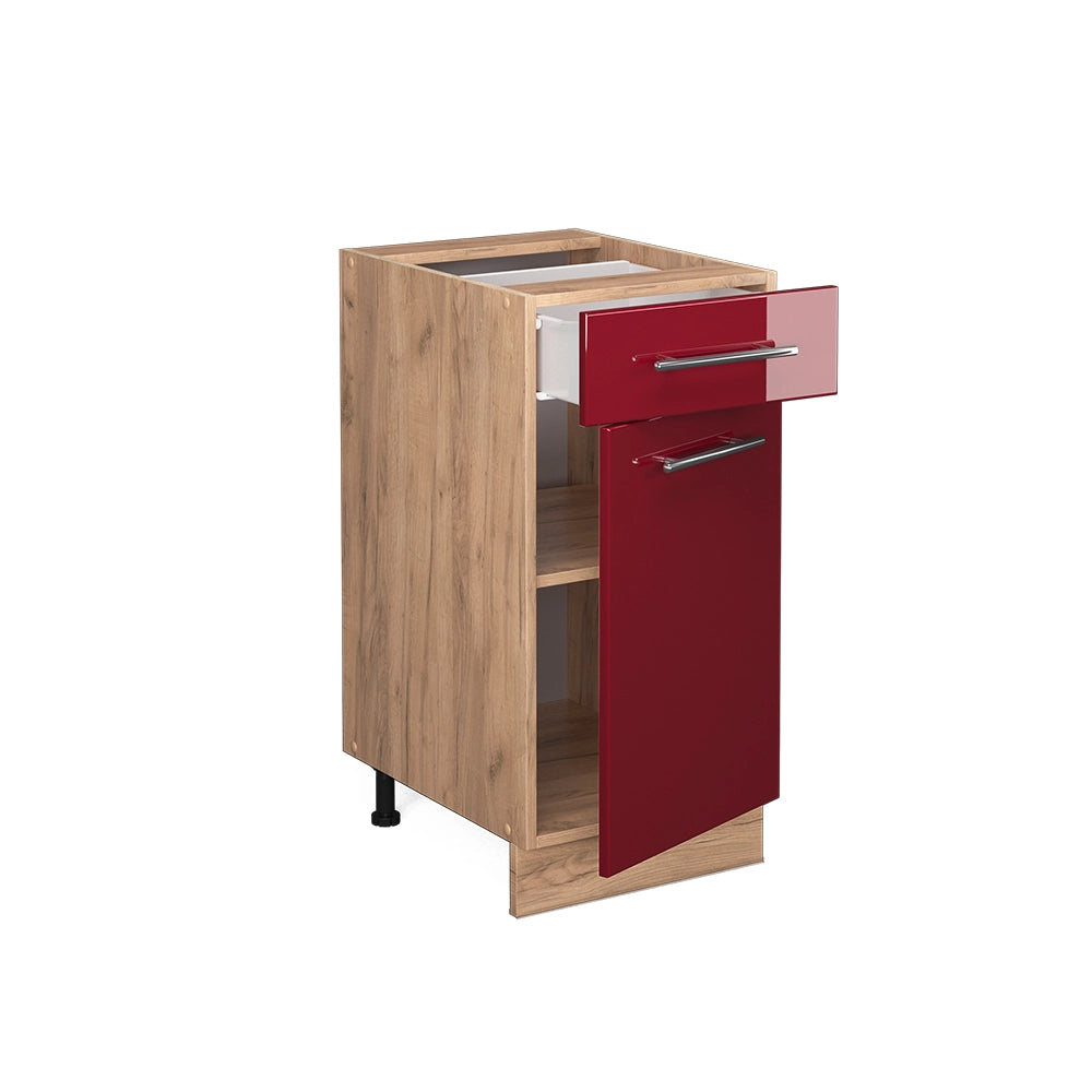Mobiletto base per cucina Fame-Line Bordeaux lucido/Rovere dorato 40 cm, PL Rovere Vicco