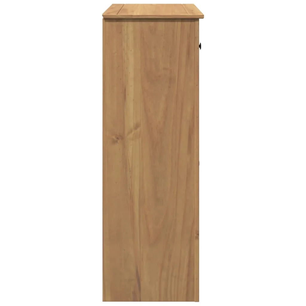 Scarpiera mobiletto portascarpe mobile per ingresso/corridoio/soggiorno Panama 80 x 40 x 114 cm legno massello di pino marrone 02_0022038