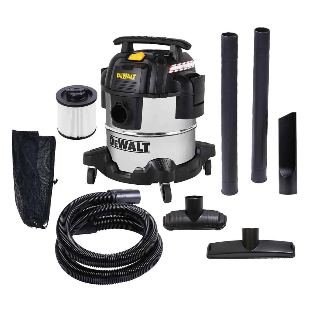 Aspiratore 20 LT solidi e liquidi con presa utensili fusto in acciaio -  DXV20SPTA