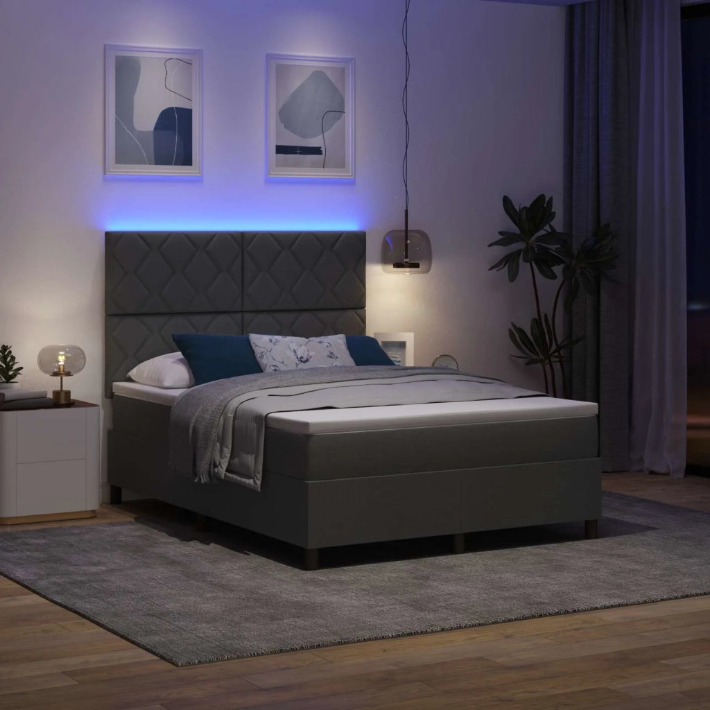 Letto a molle con materasso Grigio scuro 160 x 200 cm Tessuto 3342957