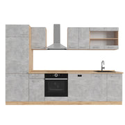 Cucina componibile R-Line Calcestruzzo/Rovere dorato 300 cm, PL Rovere Vicco