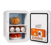Mini frigorifero - Minibar - Funzione di raffreddamento e riscaldamento compatta - 9V - 220V - Per ufficio - Camera e stanza da letto - Bianco