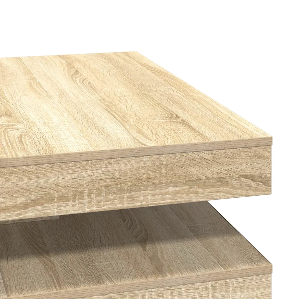 vidaXL Tavolino da Caffè Girevole a 360 Gradi Sonoma 90x90x34,5 cm