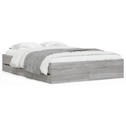 Letto matrimoniale | Letto per adulti | Giroletto Cassetti Grigio Sonoma 120x190 cm Legno Multistrato