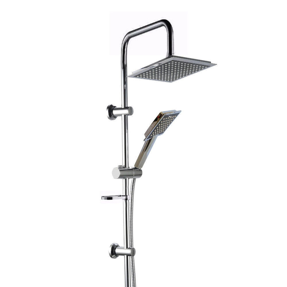 Trade Shop - Asta Saliscendi Cromata Colonna Doccia Soffione Fisso Doccetta 9005v2 -        2