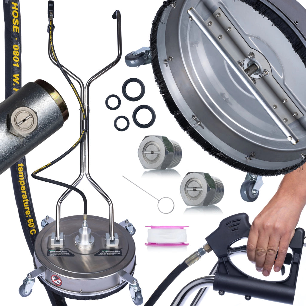Spazzola Alta Pressione T-Racer 21 SteelSpin – 3200 PSI, 53 cm, 4 Ugelli Rotanti | Compatibile con Idropulitrici 3/8"
