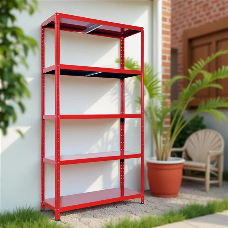 SCAFFALE IN METALLO ROSSO ETTORE KIT BULLONI 100 X 40 X H 187 CM 5 RIPIANI