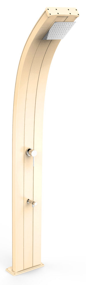 Doccia Solare da Esterno Giardino 40L Miscelatore e Lavapiedi Arkema Dada Champagne Bronze